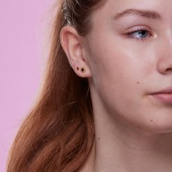 Emina ear studs, black, 8 mm