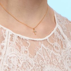 Kors halskde, med turkis