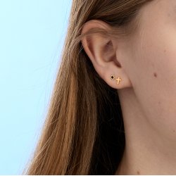 Emina ear studs, black, 4 mm