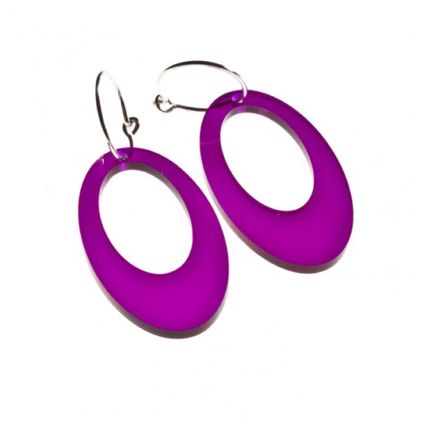 Oval rering, violet, transparent, stor