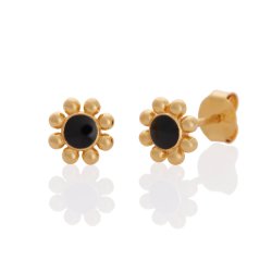 Emina ear studs, black, 8 mm
