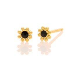 Emina ear studs, black, 4 mm