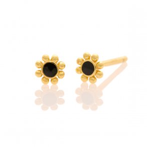 Emina ear studs, black, 4 mm