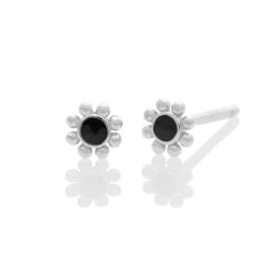 Emina ear studs, black, 4 mm