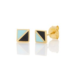 Lulu ear studs, blue/black