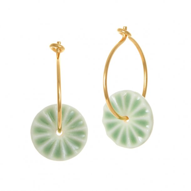 Porcelain earring, green 