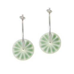 Porcelain earring, green 
