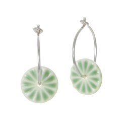 Porcelain earring, green 