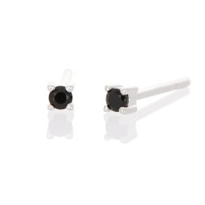 Crystal ear studs, black