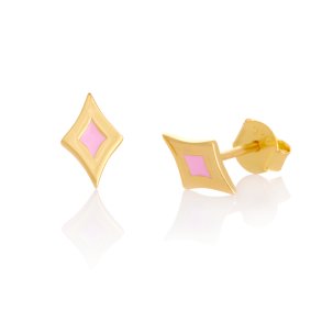 Harlequin ear studs, pink