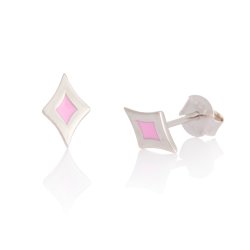Harlequin ear studs, pink