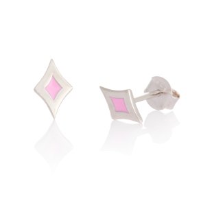 Harlequin ear studs, pink