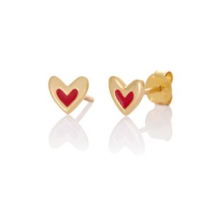 My heart ear studs