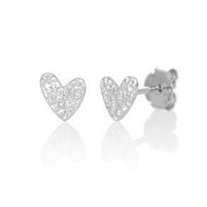 Heart ear studs (texture)