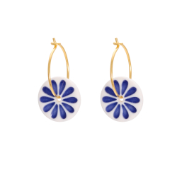Flower �rering, royal blue