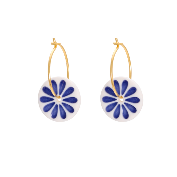 Flower �rering, royal blue