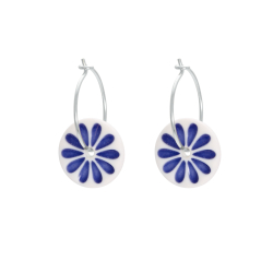 Flower �rering, royal blue