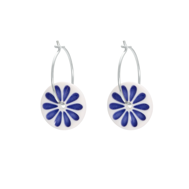 Flower �rering, royal blue