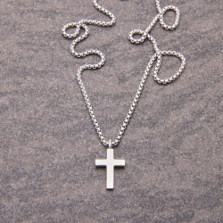 Cross necklace, steel