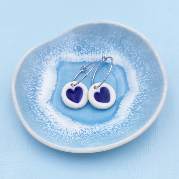 Porcelnshjerte rering, royal blue