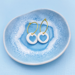 Porcelainheart earring, lysebl 