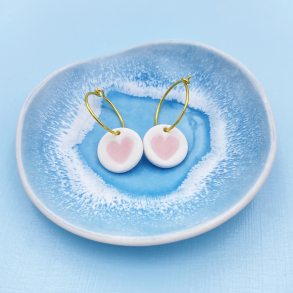 Porcelainheart earring, pink