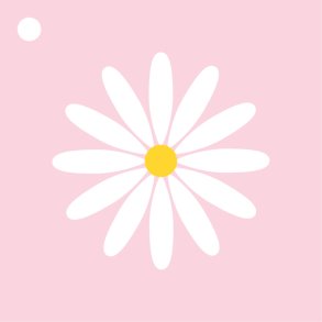 Til/fra kort, marguerit, lyserd