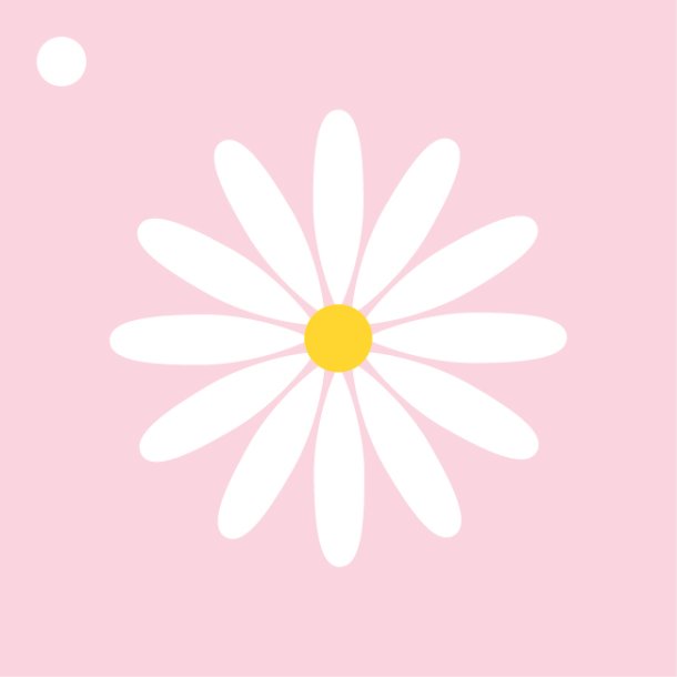 Til/fra kort, marguerit, lyserd