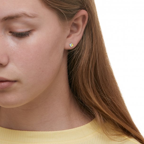 Lulu ear studs, blue/yellow