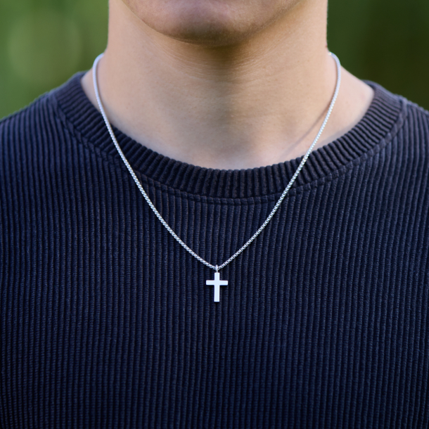 Cross necklace, steel